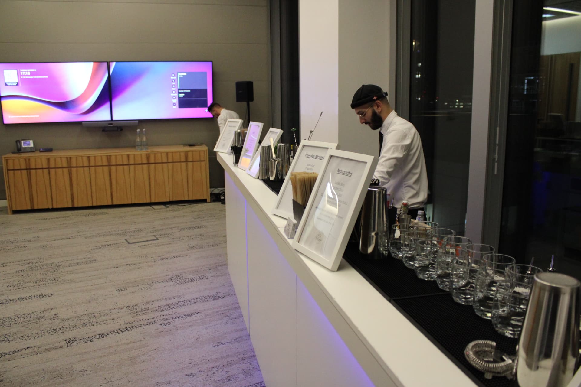 Multicolour LED White Mobile Cocktail Bar Hire