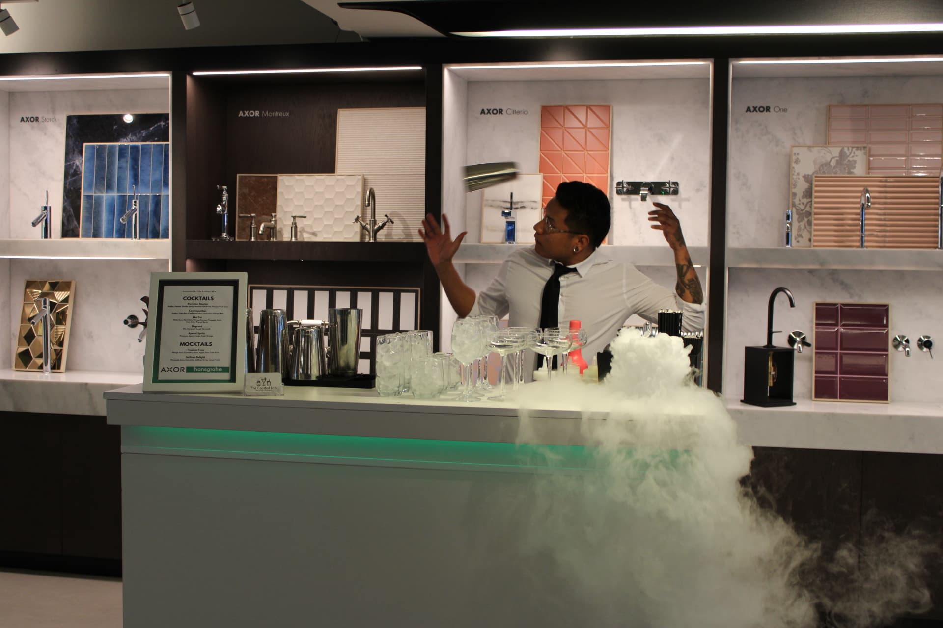 Multicolour LED White Mobile Cocktail Bar Hire