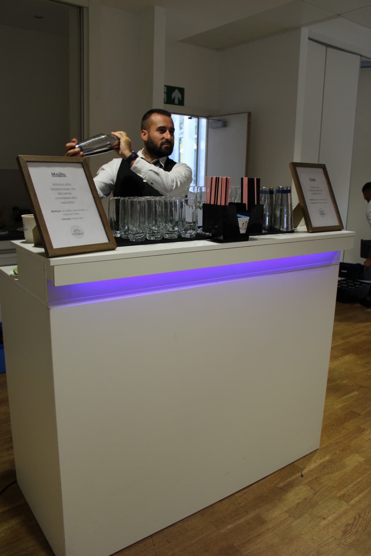 Multicolour LED White Mobile Cocktail Bar Hire