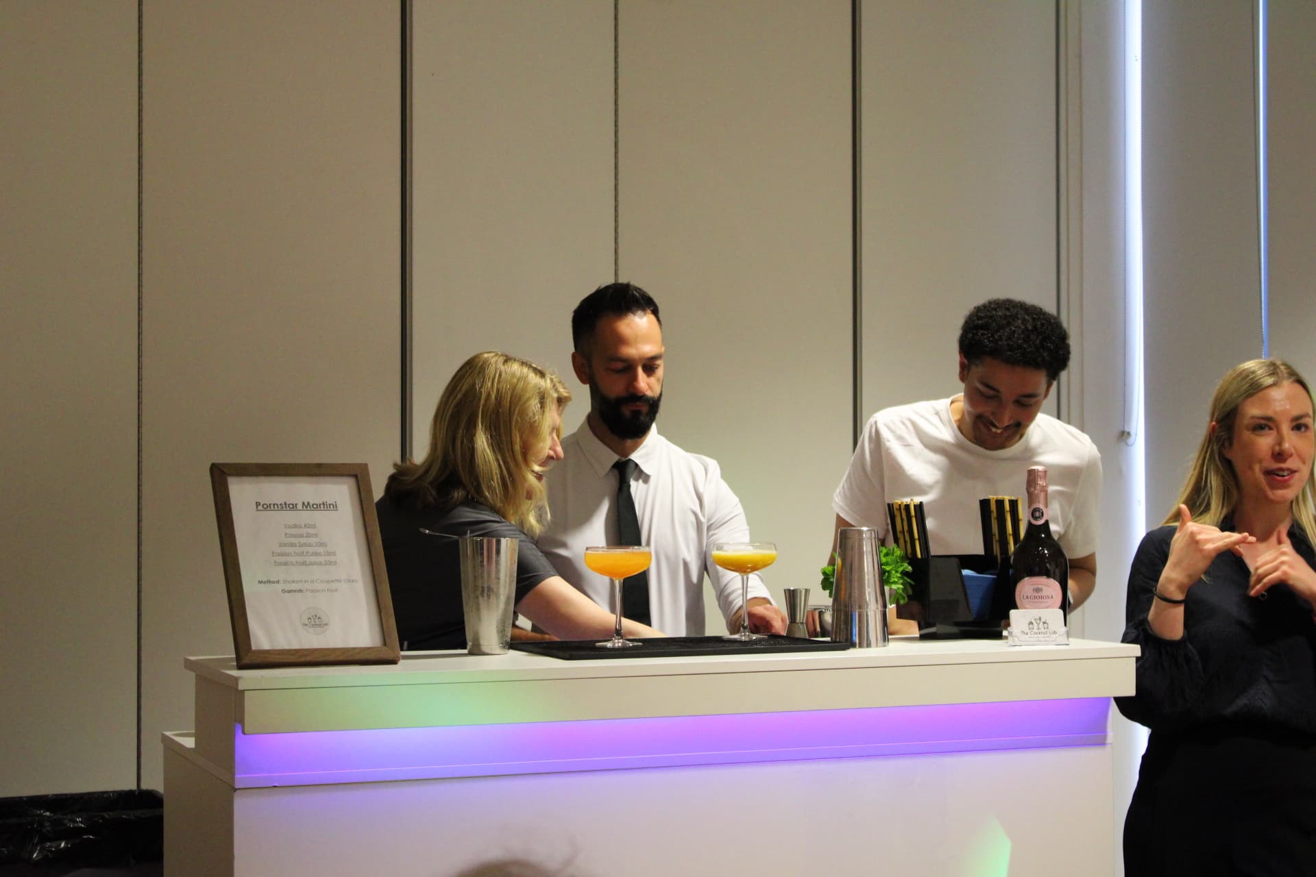 Multicolour LED White Mobile Cocktail Bar Hire