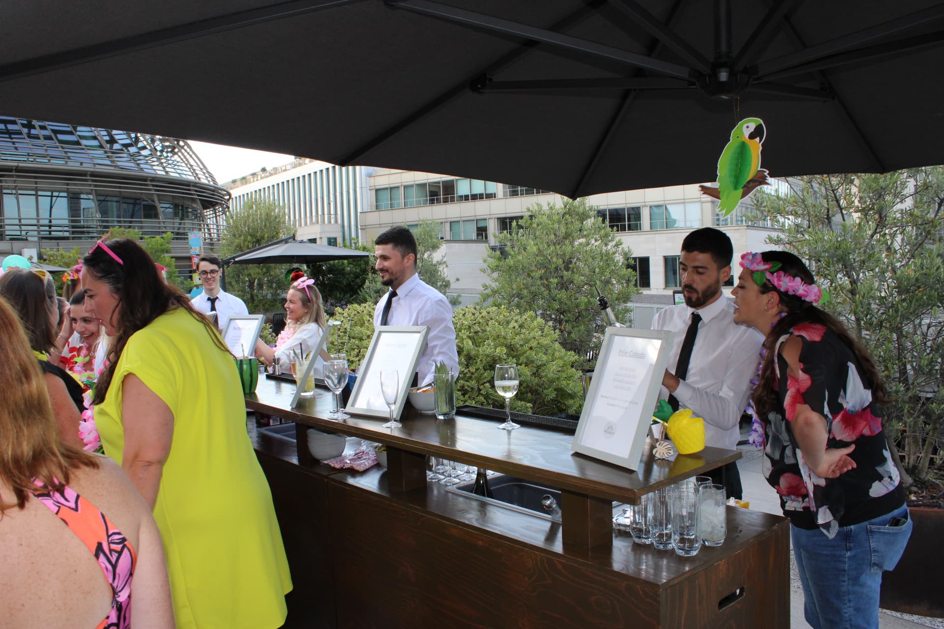 Guests enjoying drinks after cocktail making session
