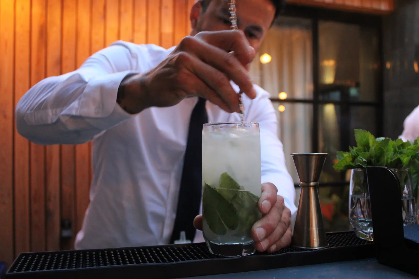 Mobile cocktail bar hire service in Regents Street