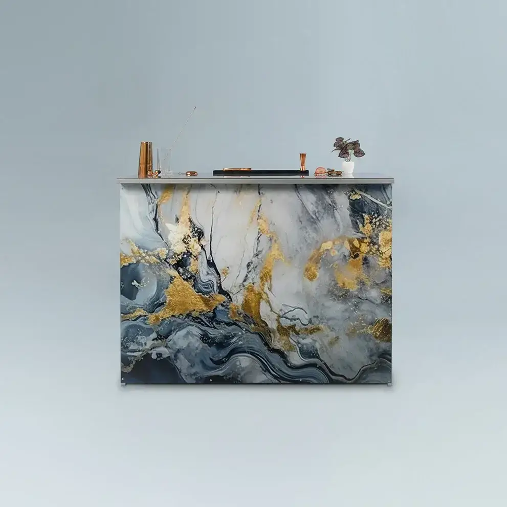 Elegant Marble LED Mobile Cocktail Bar Hire