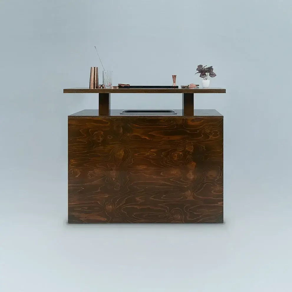 Rustic LED Mobile Cocktail Bar Hire
