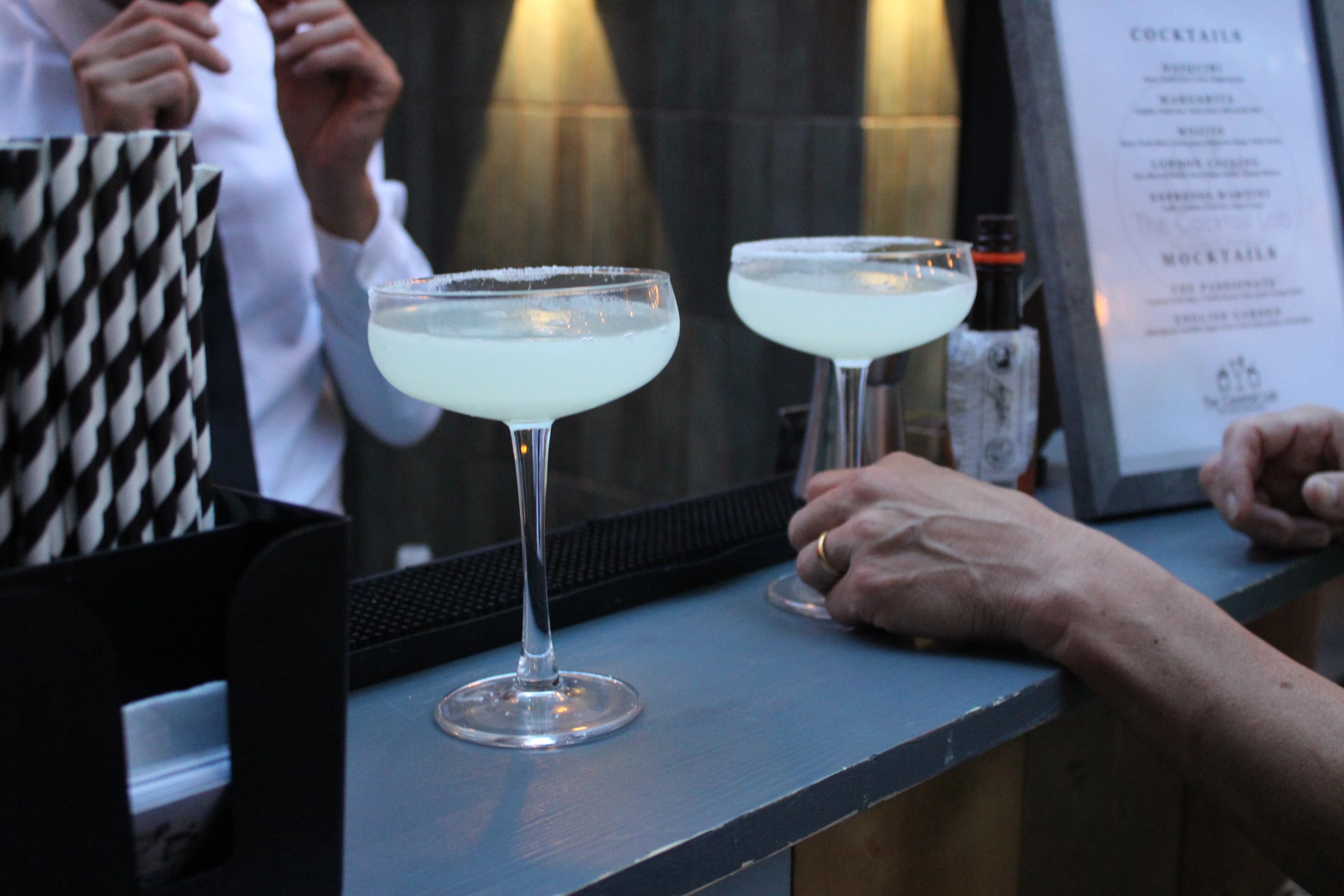Mixologist London at an anniversary garden party