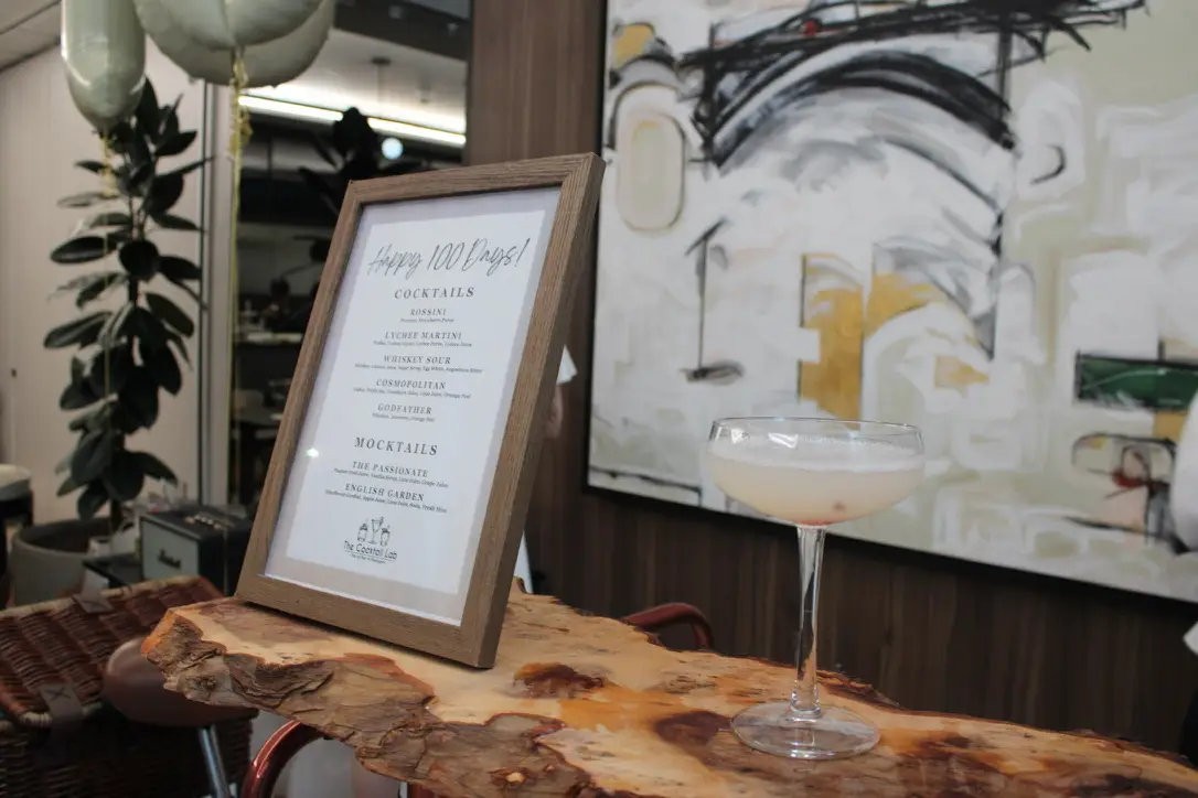 Professional flair bartending performance at unique bicycle cocktail bar in London