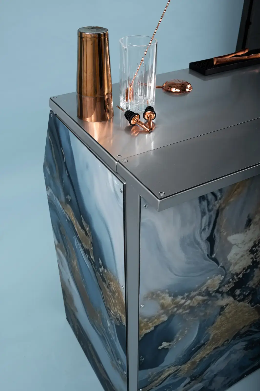 Luxury cocktail bar hire London marble design