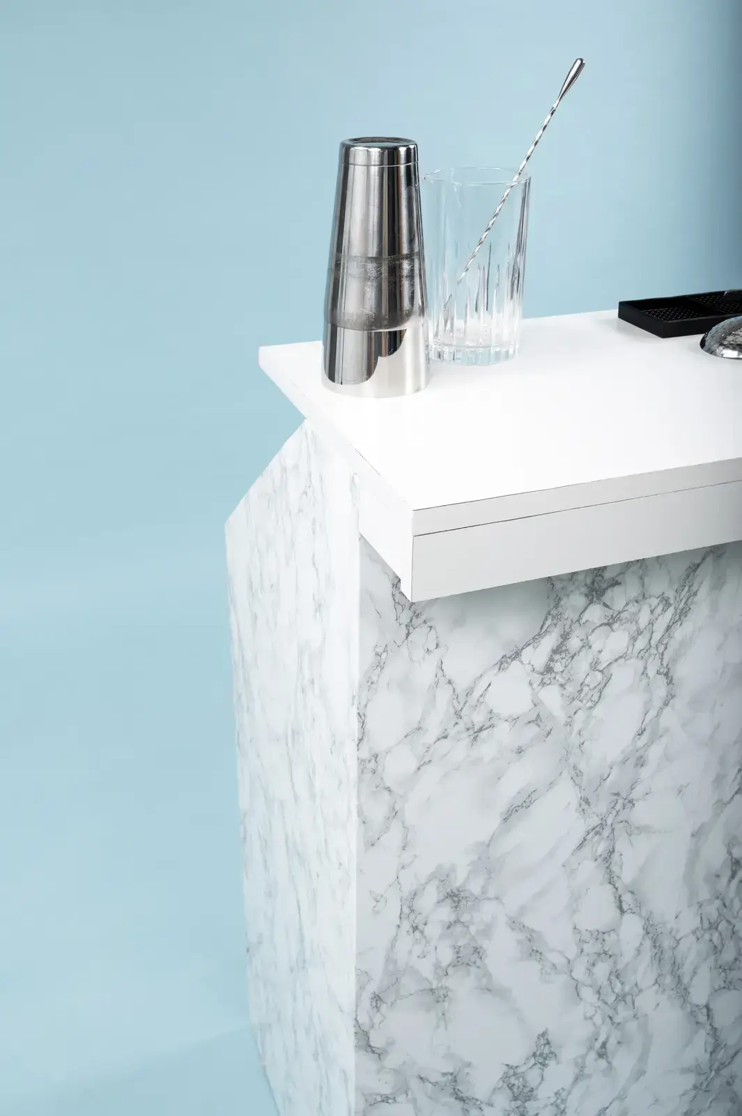 Custom Italian marble bar featuring elegant design for luxury London hire