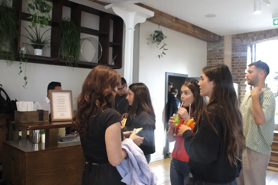 Specialty craft gin bar with rustic charm and LED lighting in London