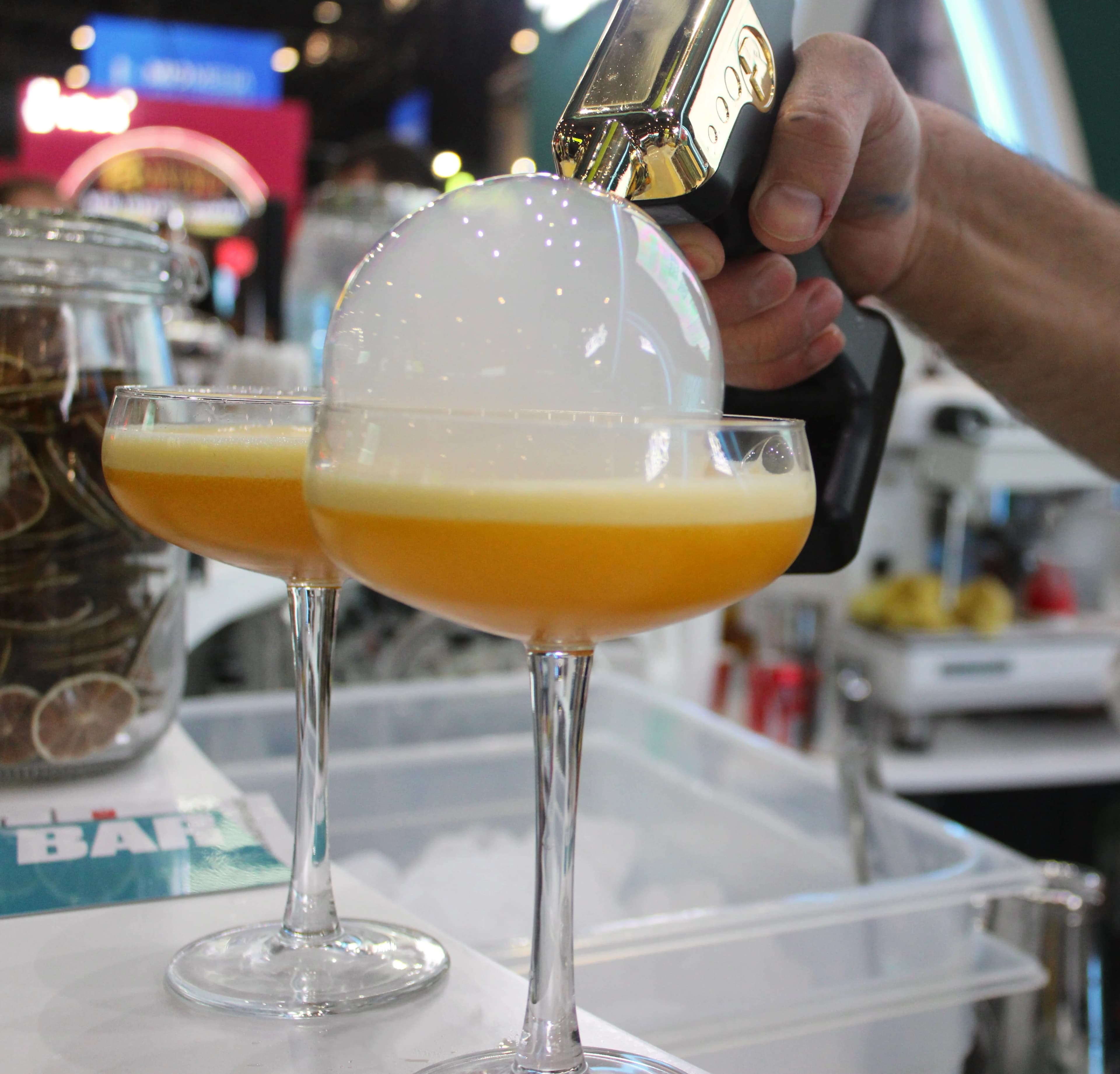 Molecular cocktail bar hire London Expleo product launch dry ice