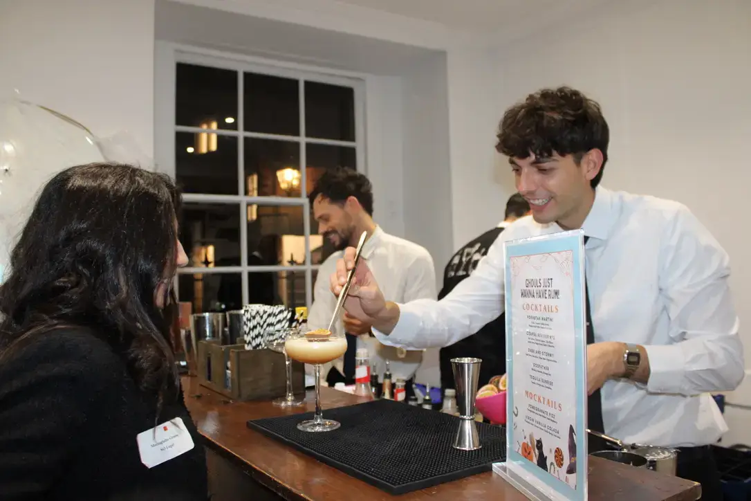 London mixologist making cocktails to order at an event