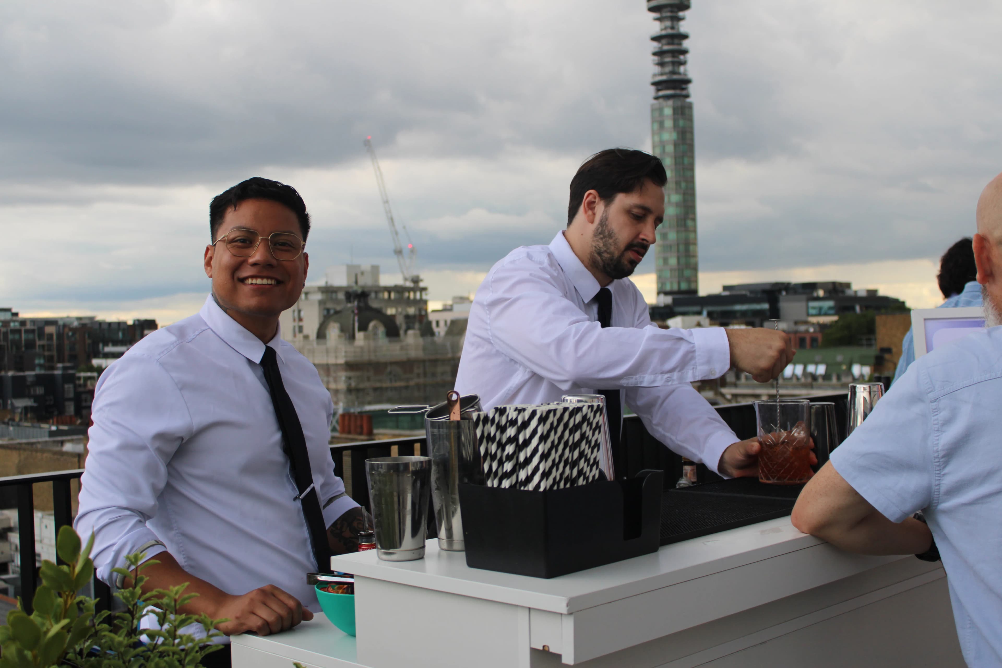 Bespoke customised cocktails London at a private evening event