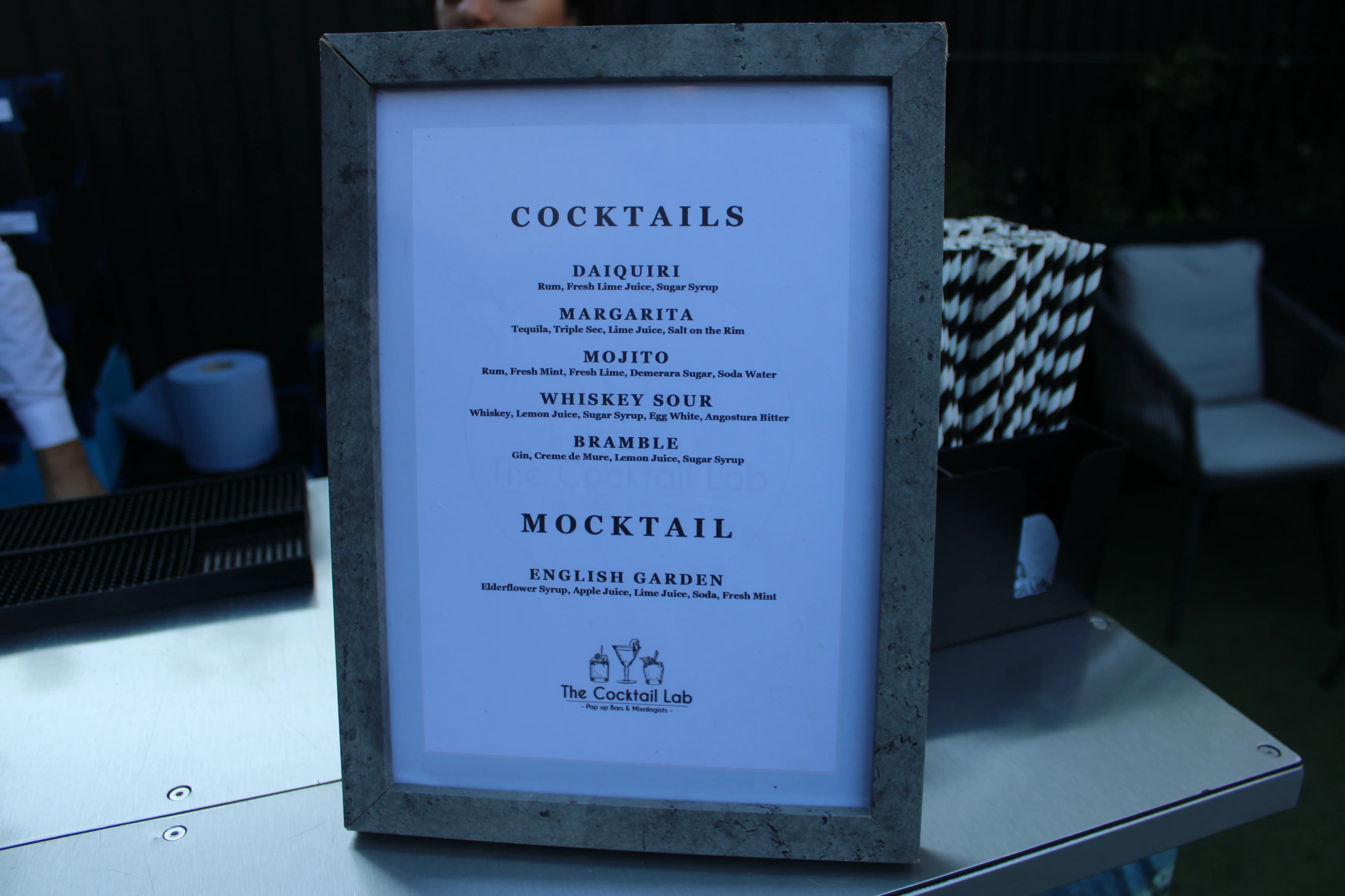 Cocktail bar hire London at a birthday party