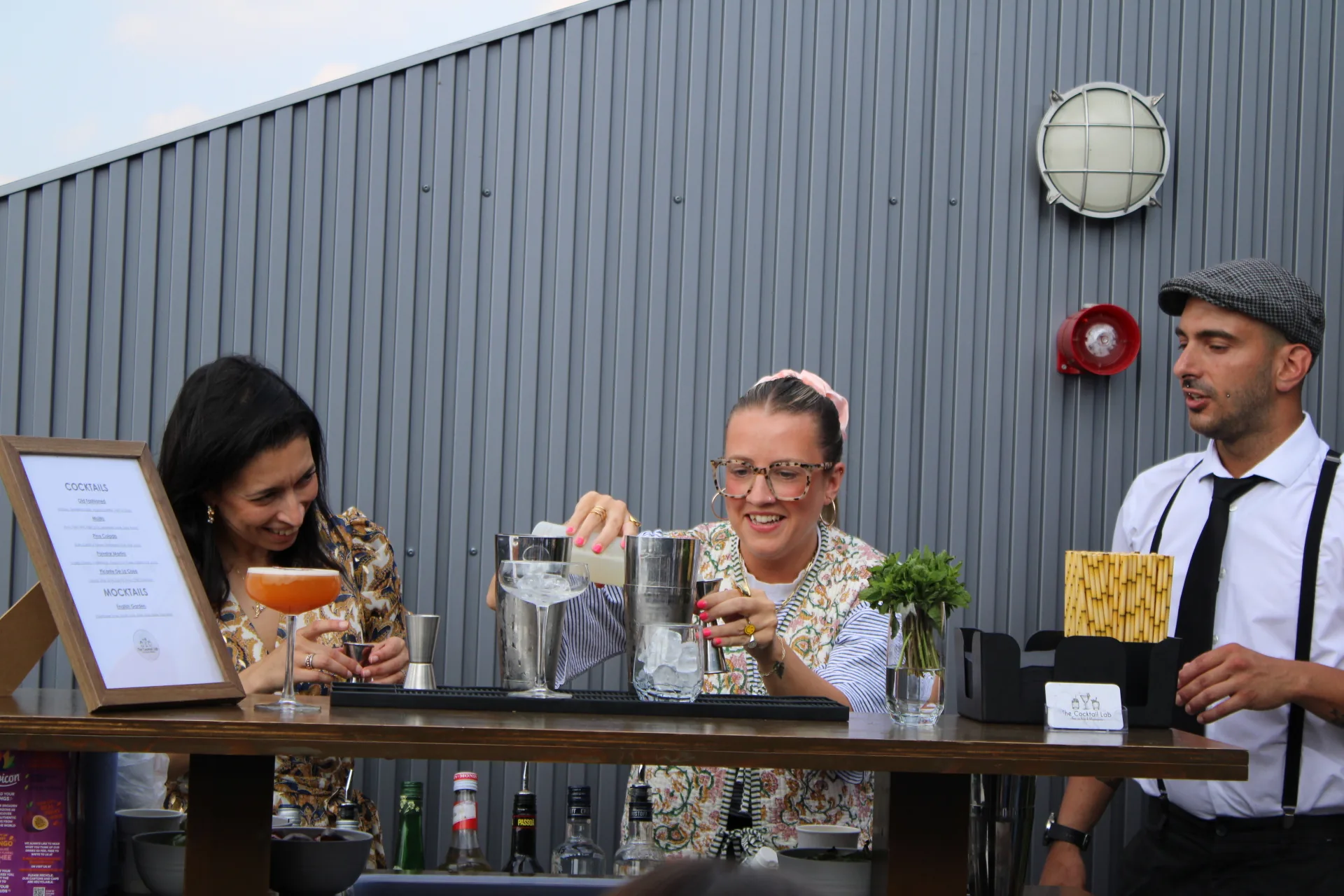 Cocktail bar hire London at a private evening event