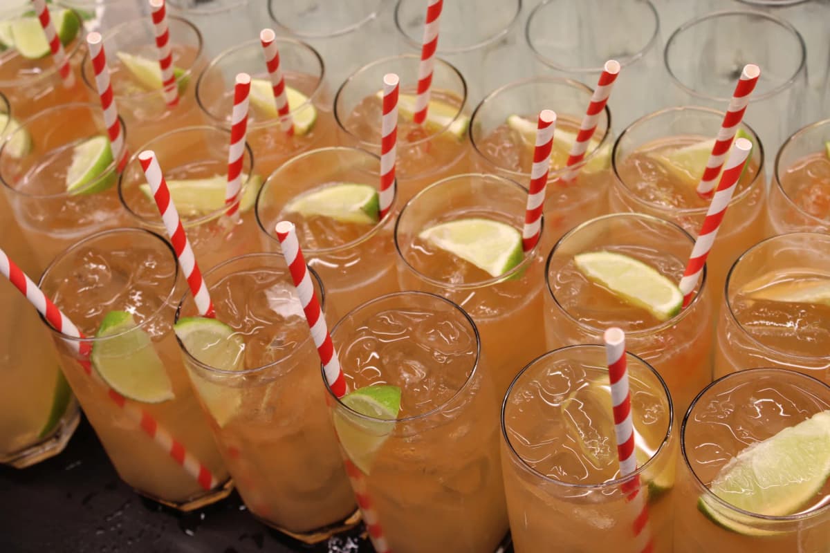 Corporate bar hire London with branded cocktail cart