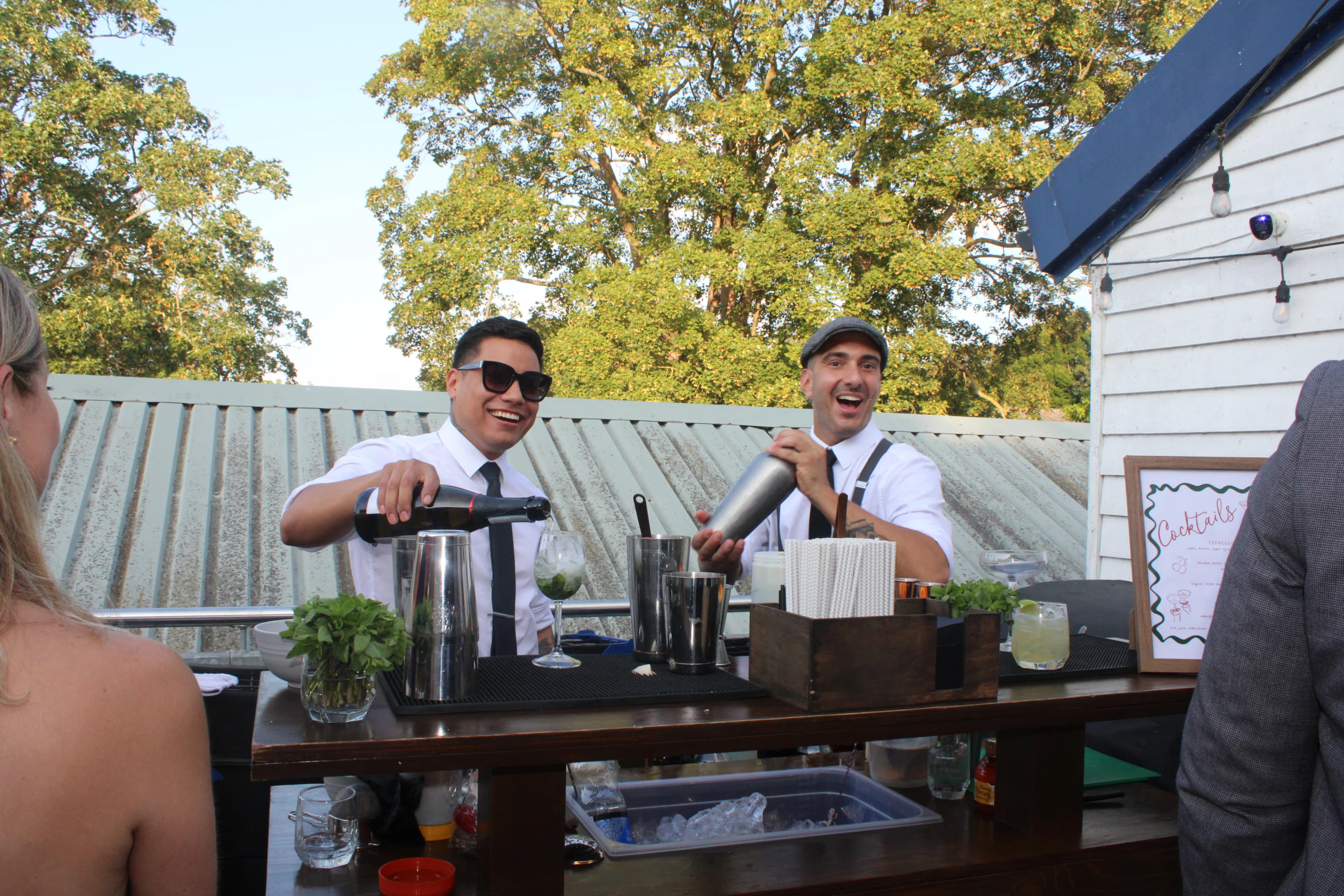 Terry and Bisha mixology at a London private evening event