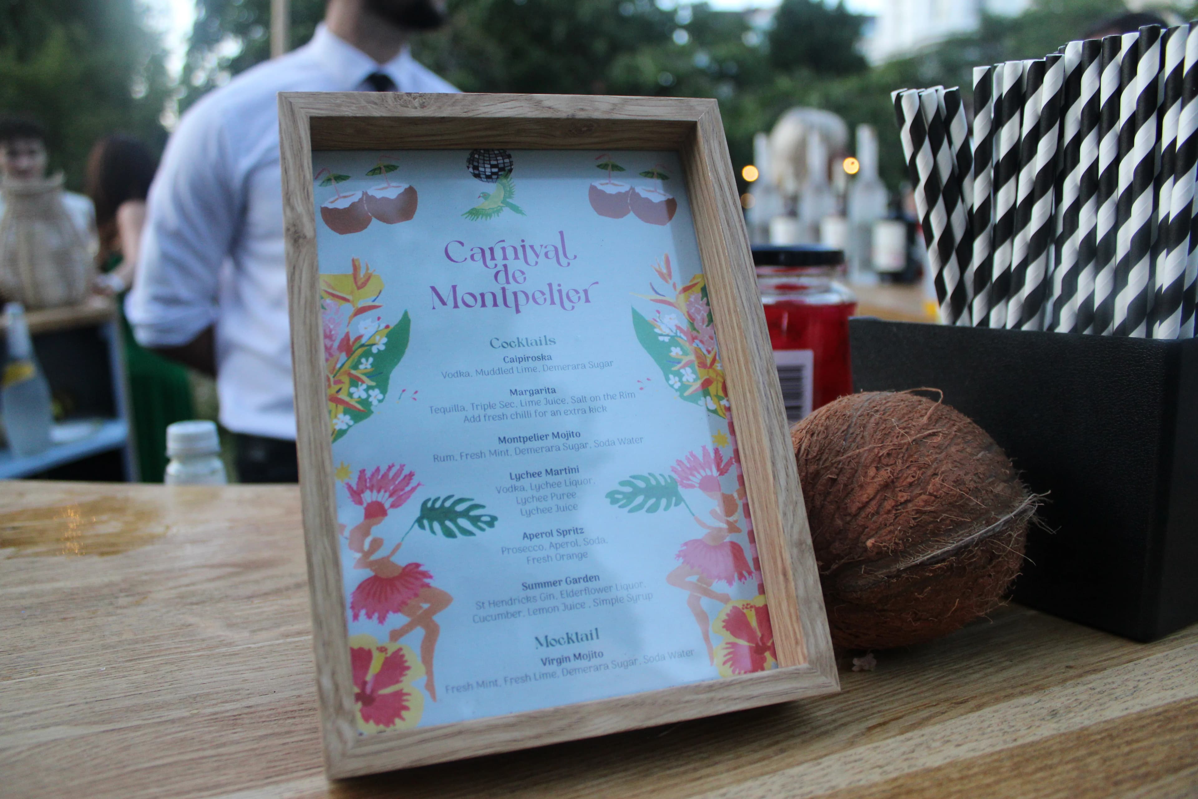Mixologist London at a garden anniversary party