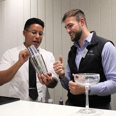 Cocktail Masterclass in London - Two Men Making Cocktails